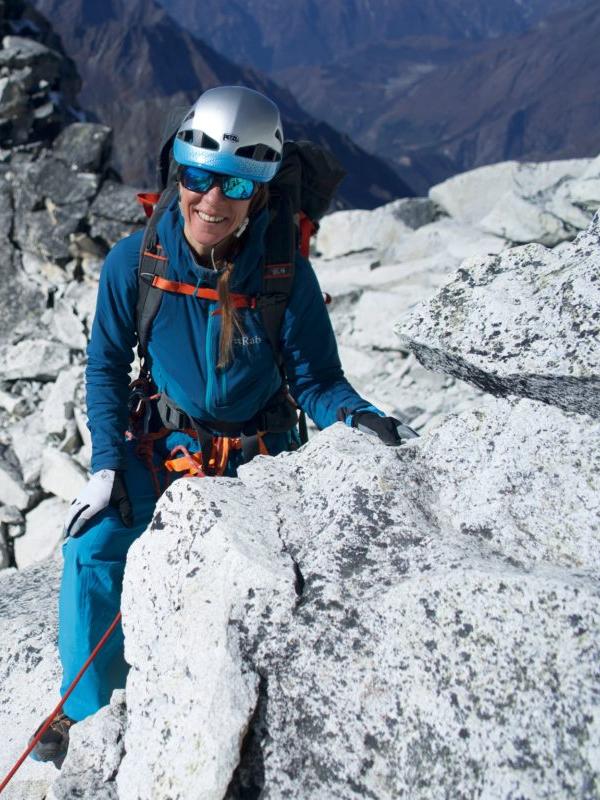 Jill Wheatley climbing a moutnain