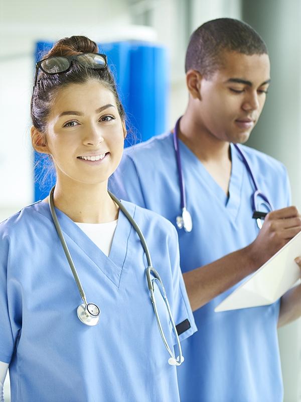 A female and male clinician